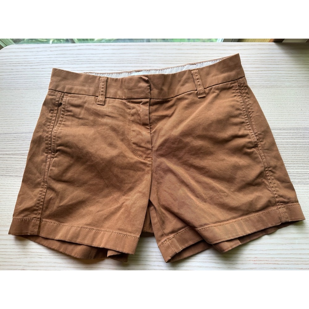 J.Crew Womens 3 Inch Chino Shorts Brown Re-Imagined Cotton Stretch Size 2